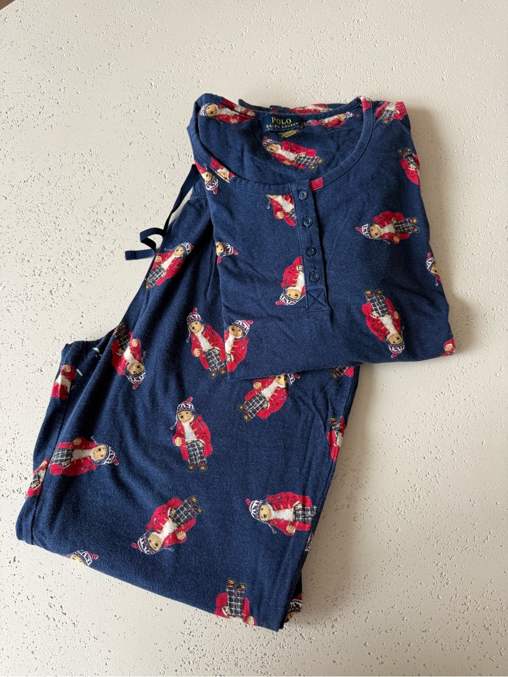 Polo Ralph Lauren Navy Bear Print Pajama Set